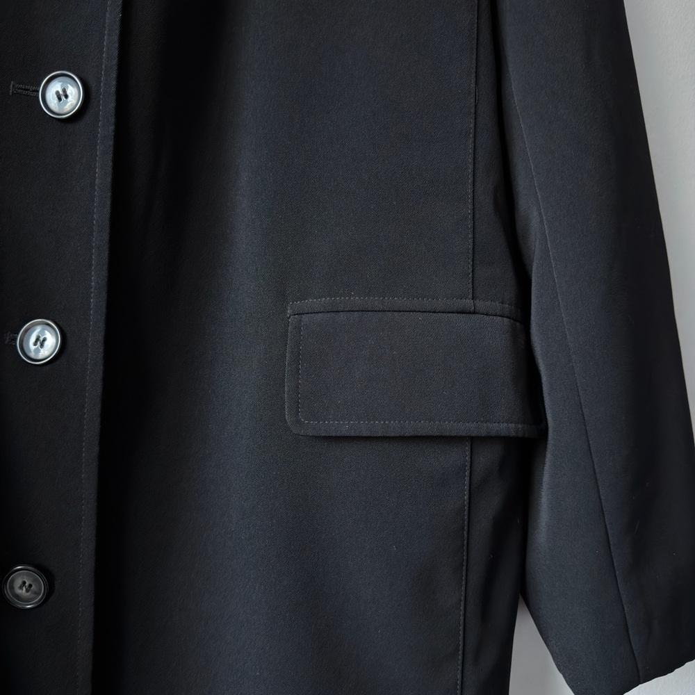 Classic Black‎ Women's Button Down Coat - Picture 3 of 4